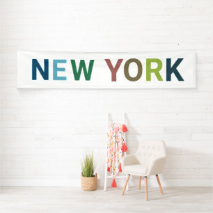New York Colourful Text Banner