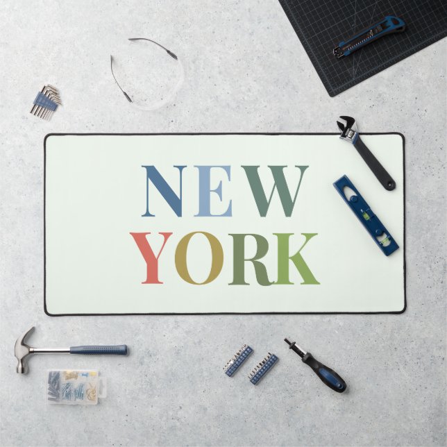 New York Colourful Text    Desk Mat (Workstation)