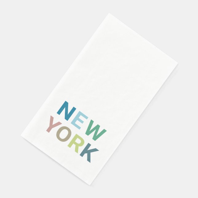 New York Colourful Text        Napkin (Corner)