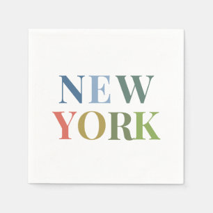 New York Colourful Text    Napkin