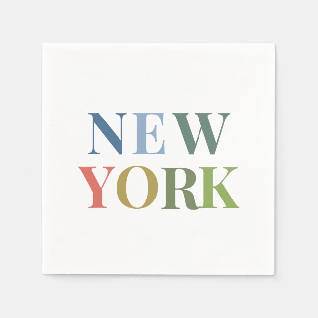 New York Colourful Text    Napkin (Front)