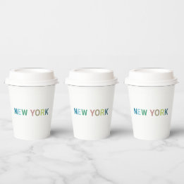 New York Colourful Text            Paper Cups