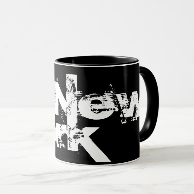 New York - Cool Black And White Style Mug (Front Right)