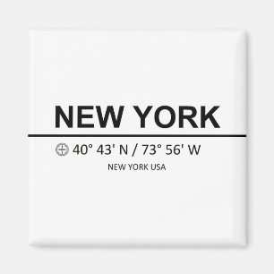 New York Coordinaten - New York Coordinates Magnet