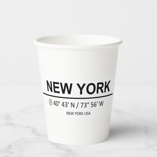 New York Coordinates - New York Coordinates Paper Cups (Front)