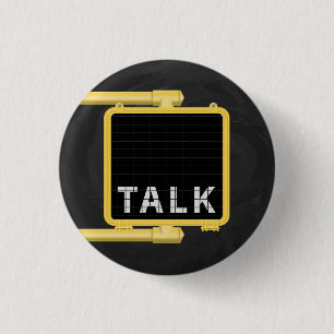 New York Crosswalk Sign Talk 3 Cm Round Badge