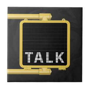 New York Crosswalk Sign Talk Ceramic Tile