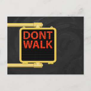New York Crosswalk Sign Walk Postcard