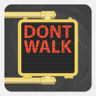 New York Crosswalk Sign Walk Square Sticker