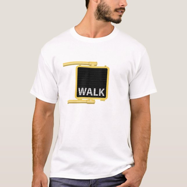 New York Crosswalk Sign Walk T-Shirt (Front)