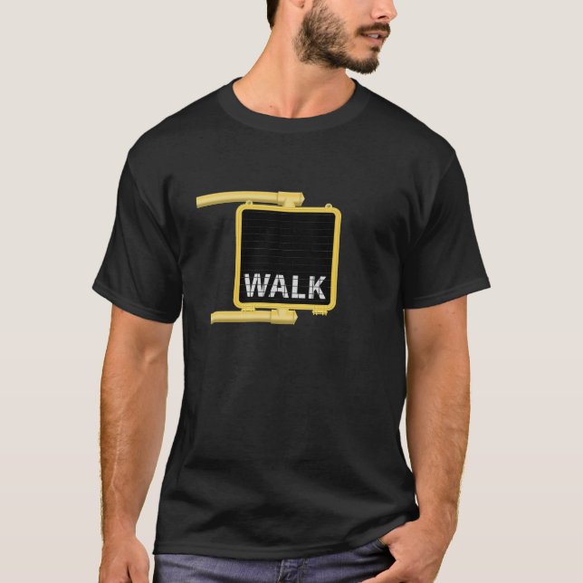 New York Crosswalk Sign Walk T-Shirt (Front)
