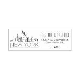 New York Custom Address Self-inking Stamp