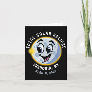 New York Cute Solar Eclipse April 8 2024 Moon Kids Card