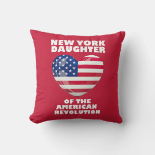 NEW YORK Daughter American Revolution DAR US Pride Cushion