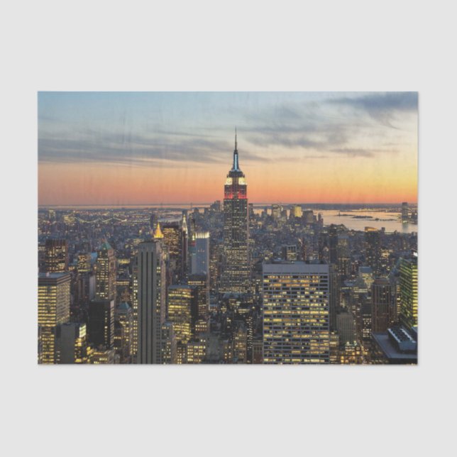 New York dawn skyline Tissue Paper (Front)