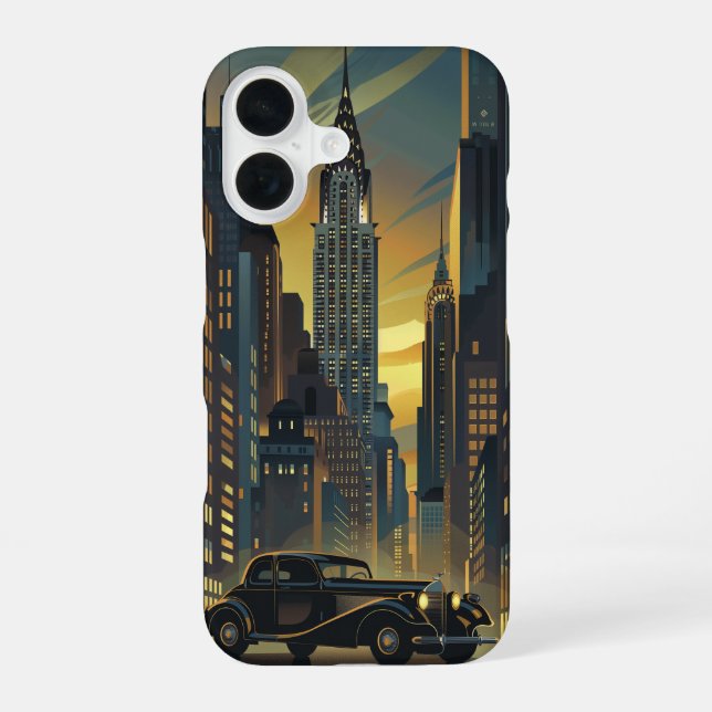 New York Deco iPhone 16 Case (Back)