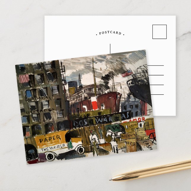 New York Docks | Joaquín Torres-García Postcard (Creator Uploaded)