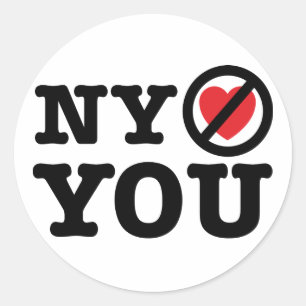 new york doesn't love you i love ny parody classic round sticker