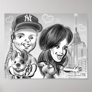 New York Dog Lovers' Caricature Poster
