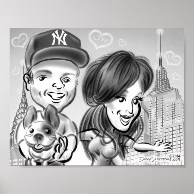 New York Dog Lovers' Caricature Poster (Front)