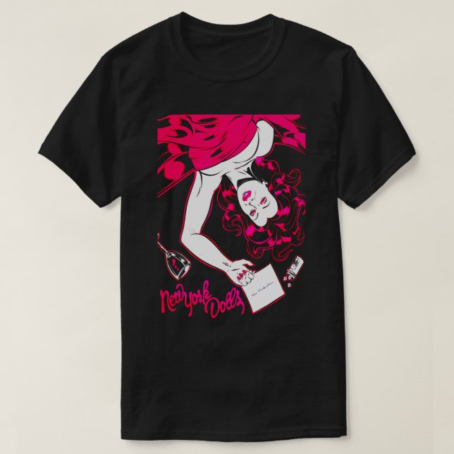 New York Doll's (Pink) Lady T-Shirt (Design Front)