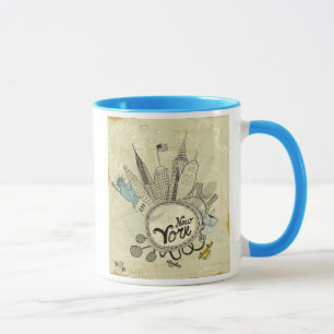 New York Doodle Poster Mug