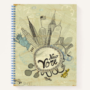 New York Doodle Poster Notebook