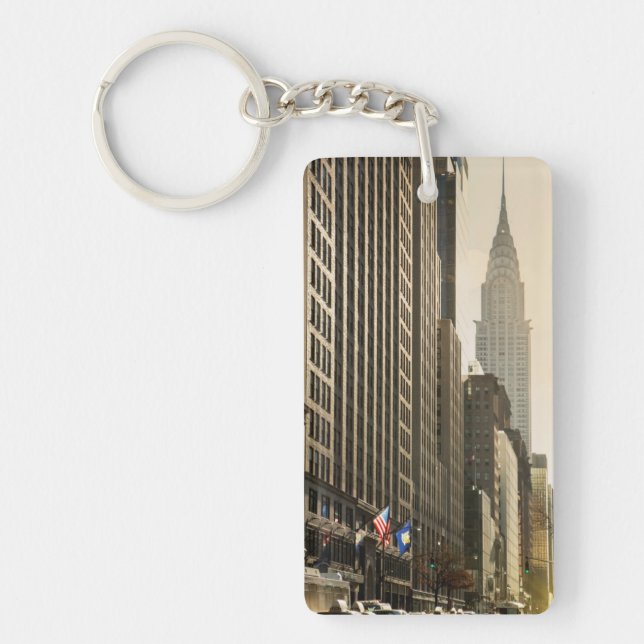 New York, E 42 St and Chrysler Building Key Ring (Front)