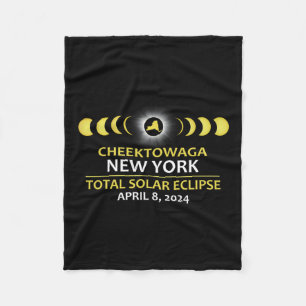 New York Eclipse 2024 Total Solar Eclipse Fleece Blanket