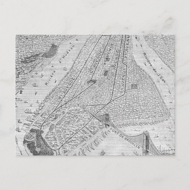 New York: El Train, C1878 Postcard (Front)