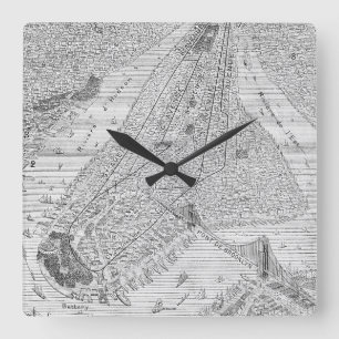 New York: El Train, C1878 Square Wall Clock