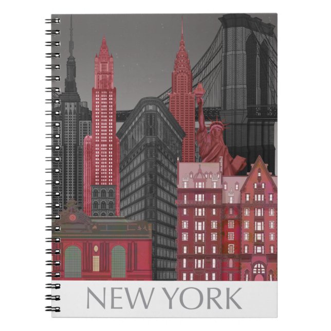 New York Elevations by Night - Red Notebook (Front)
