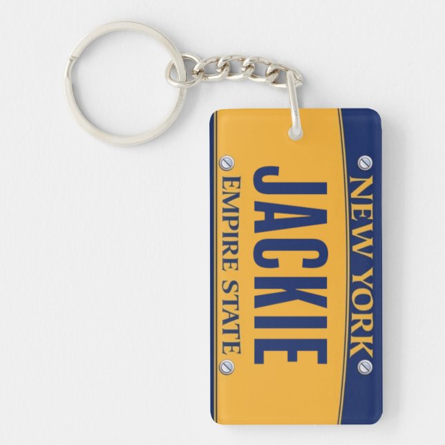 New York Empire State License Plate Art Custom Key Ring (Front)
