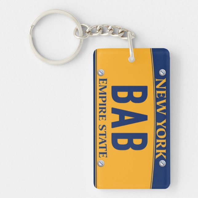 New York Empire State License Plate Art Custom Key Ring (Front)