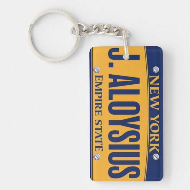 New York Empire State License Plate Art Custom Key Ring (Front)