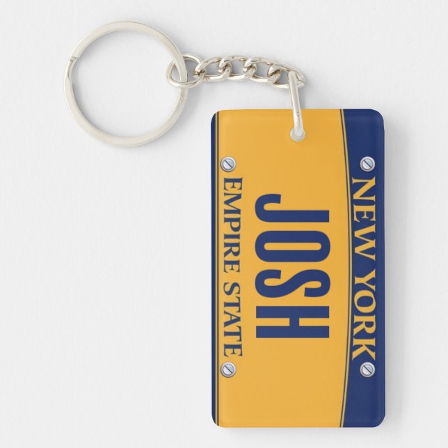 New York Empire State License Plate Art Custom Key Ring (Front)