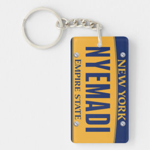 New York Empire State License Plate Art Custom Key Ring