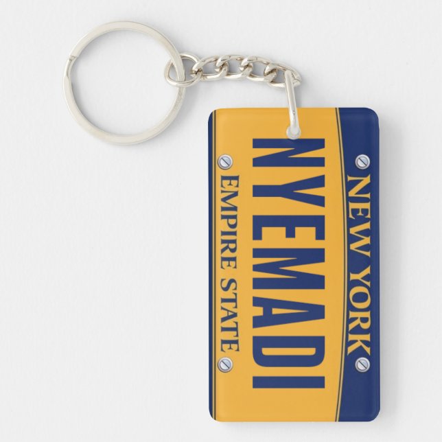New York Empire State License Plate Art Custom Key Ring (Front)