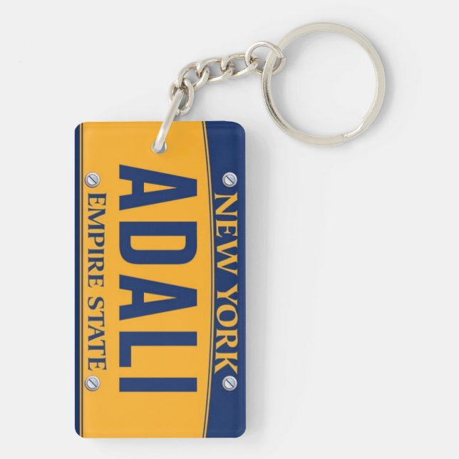 New York Empire State License Plate Art Custom Key Ring (Back)