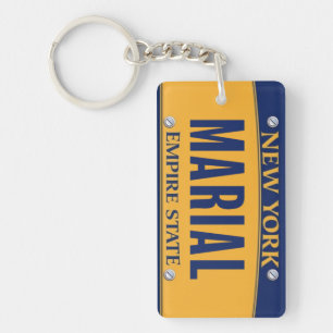 New York Empire State License Plate Art Custom Key Ring