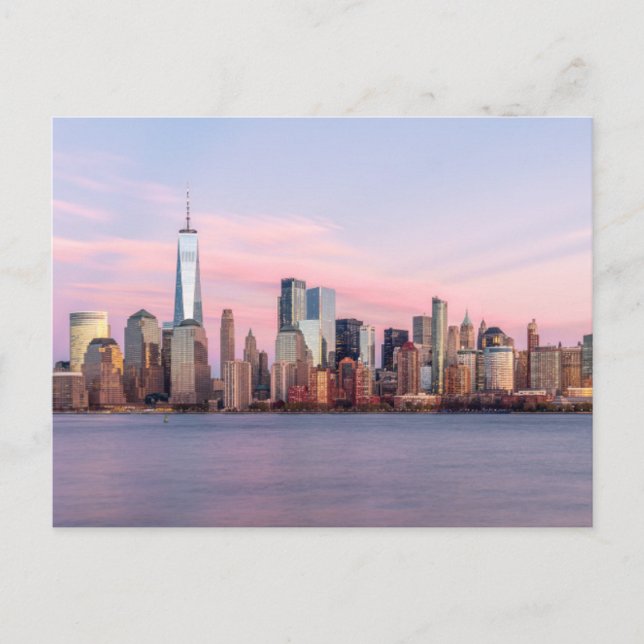 New York Evening Skyline Postcard (Front)