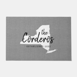 New York Family Monogram State Doormat