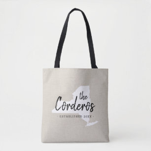 New York Family Monogram State Tote Bag