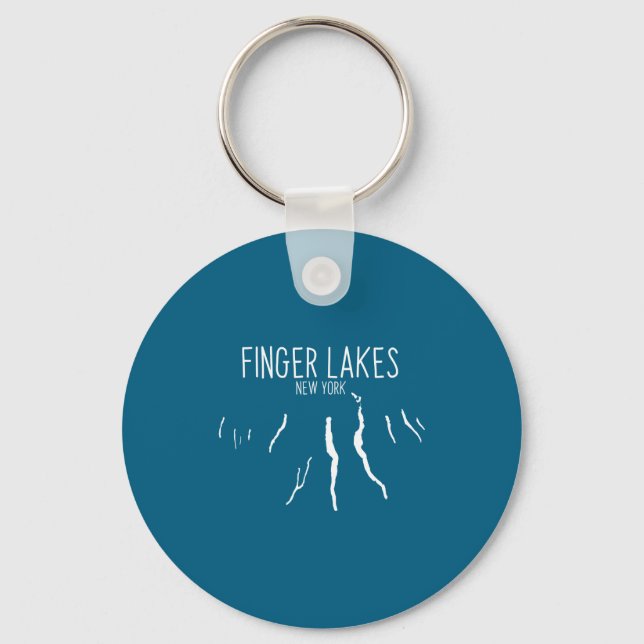 New York Finger Lakes Map Design _1  Key Ring (Front)