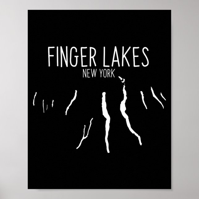 New York Finger Lakes Map Design _1  Poster (Front)