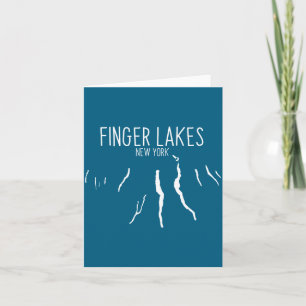 New York Finger Lakes Map Design Card