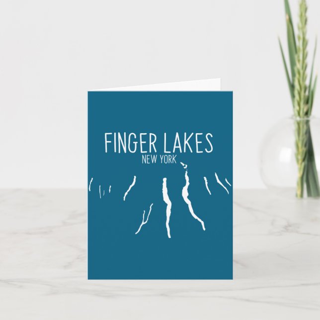 New York Finger Lakes Map Design  Card (Front)