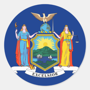 New York Flag Classic Round Sticker