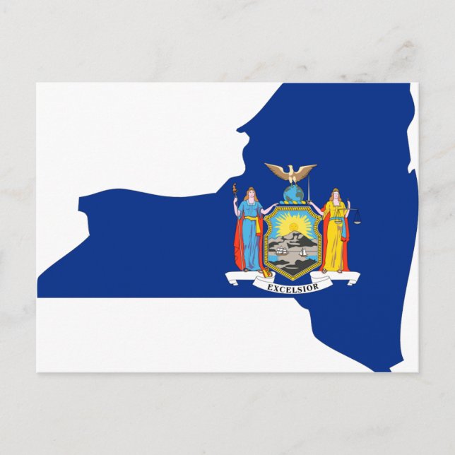 New York Flag Map Postcard (Front)