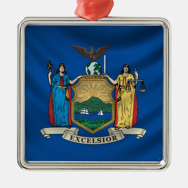 New York Flag Metal Tree Decoration (Front)